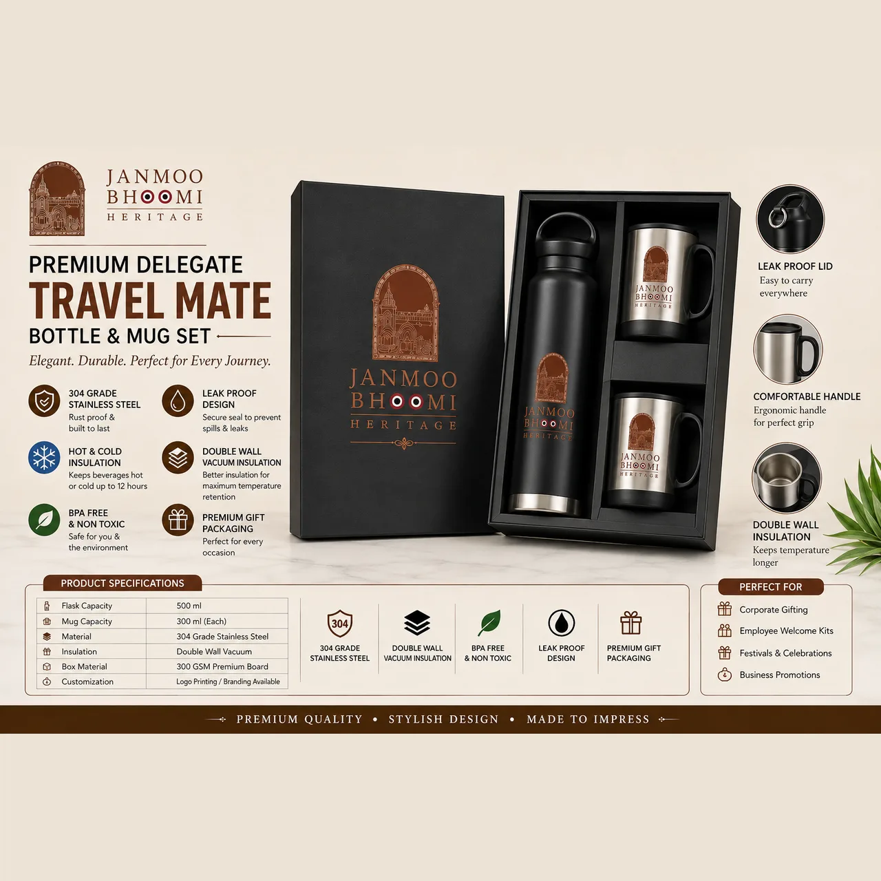 Premium Delegate Bottle & Mug Duo
